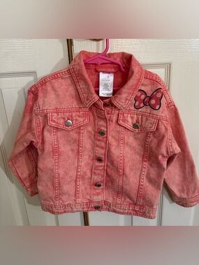 Disney Minnie Mouse Pink Denim Jacket Size 5